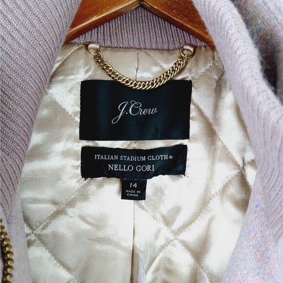 J.Crew SZ 14 Lodge Coat in Italian  Nello Gori Stadium-Cloth Wool Lilac NWT $365 - Picture 8 of 9